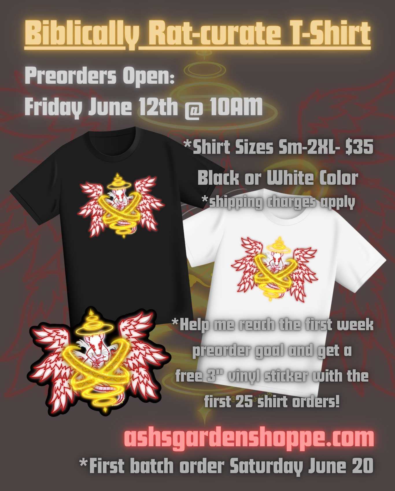 "Biblically Rat-ccurate Angel" Short Sleeve T-Shirt *PRE-ORDER*