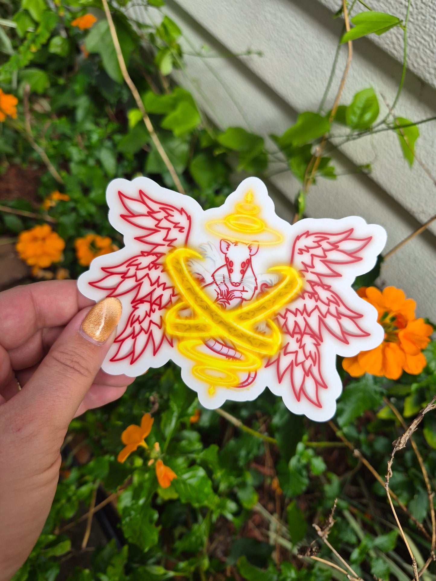 "Biblically Rat-currate Angel" 5" Clear Matte Sticker *PRE-ORDER*