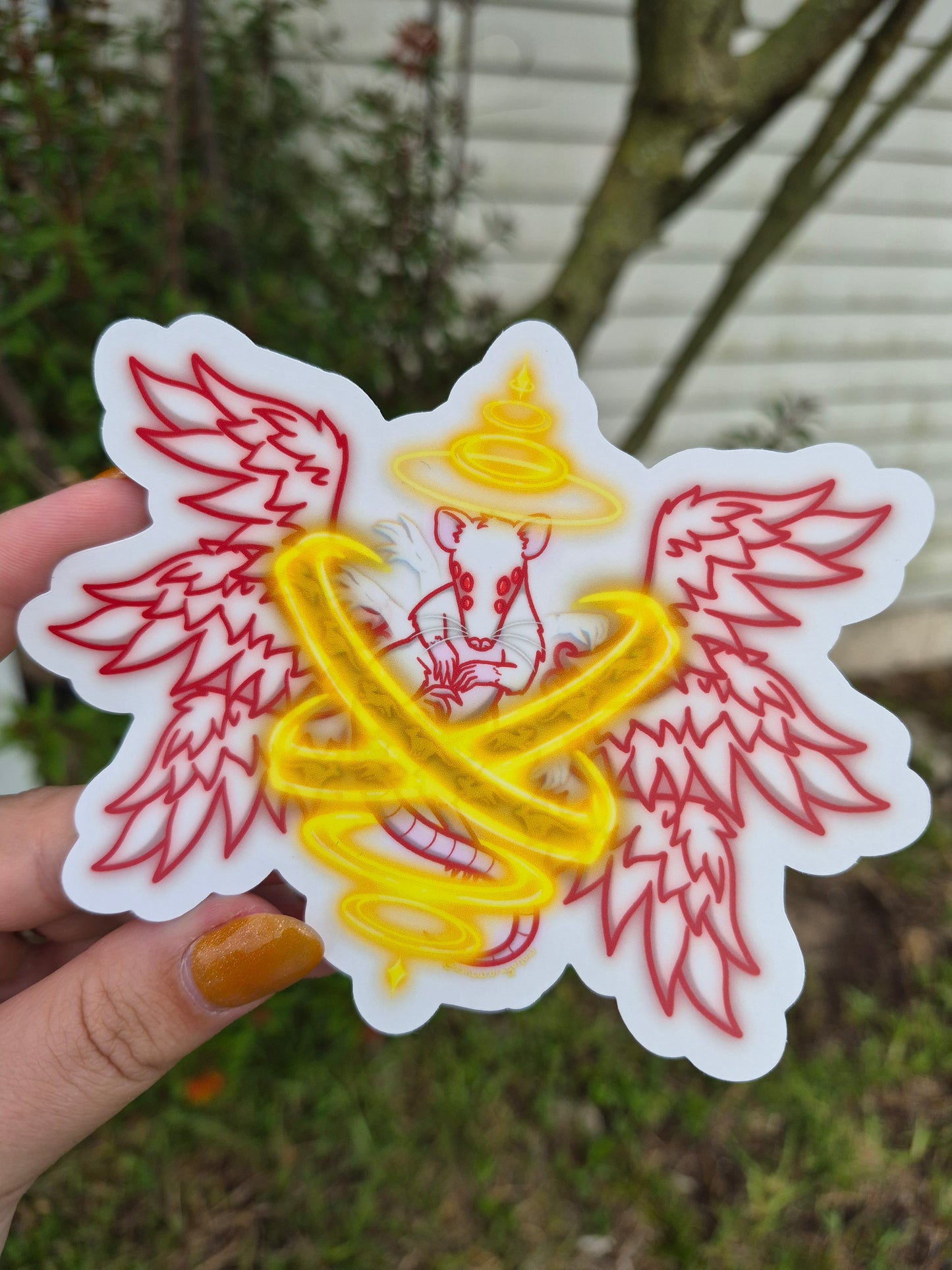 "Biblically Rat-currate Angel" 5" Clear Matte Sticker *PRE-ORDER*
