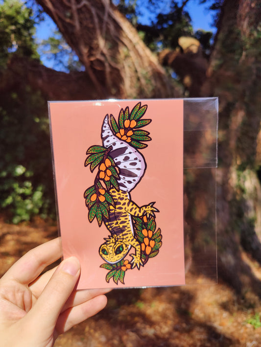 "Ben" Leopard Gecko 4x6 Glossy Art Print