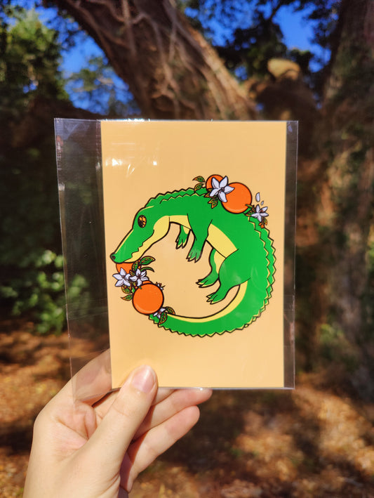 "Ouroboros" Alligator 4x6 Glossy Art Print
