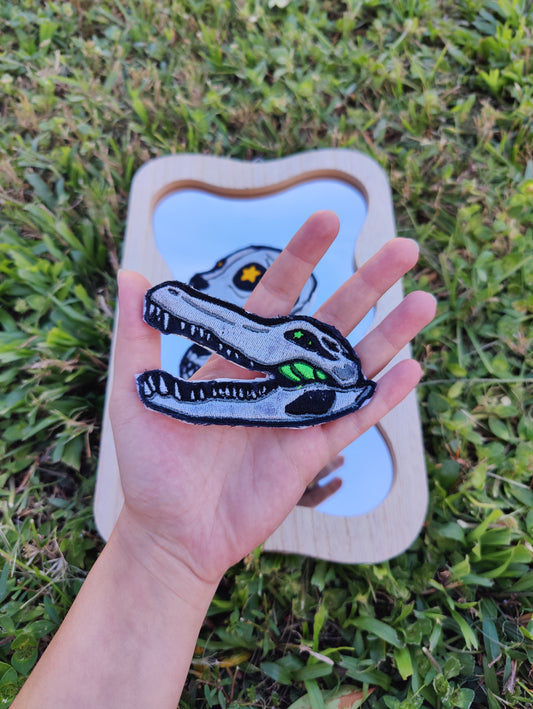 Alligator Skull 4" Iron-on Patch