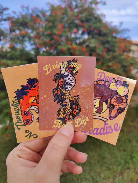 Gecko 3" Holographic Sticker Bundle
