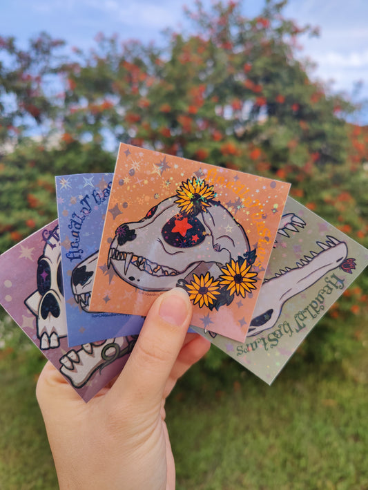 Nature Skulls 3" Holographic Sticker Bundle