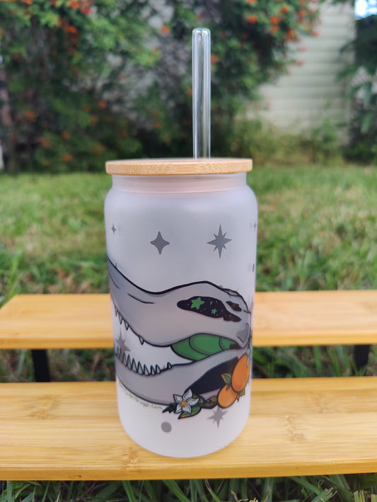 "Head in the Stars" Alligator Skull 16oz Glass Can