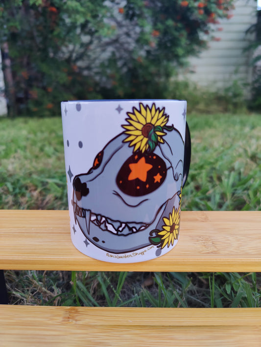 "Head in the Stars" Feline Skull 11oz Coffee Mug