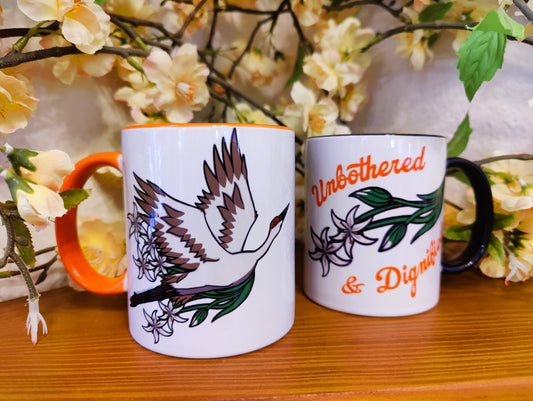 "Unbothered & Dignified" Sand-hill Crane 11oz Coffee Mug