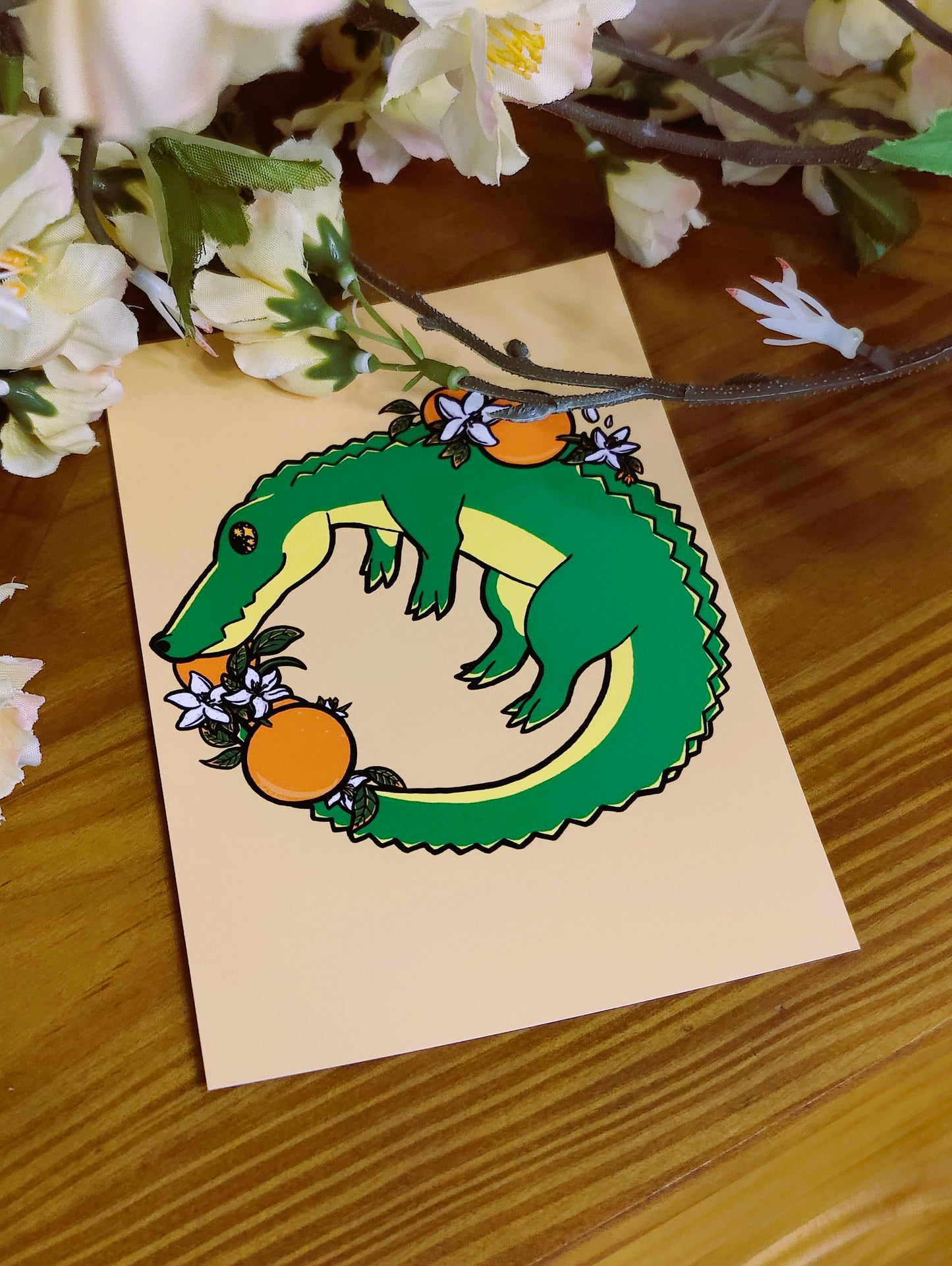 "Ouroboros" Alligator 4x6 Matte Art Print