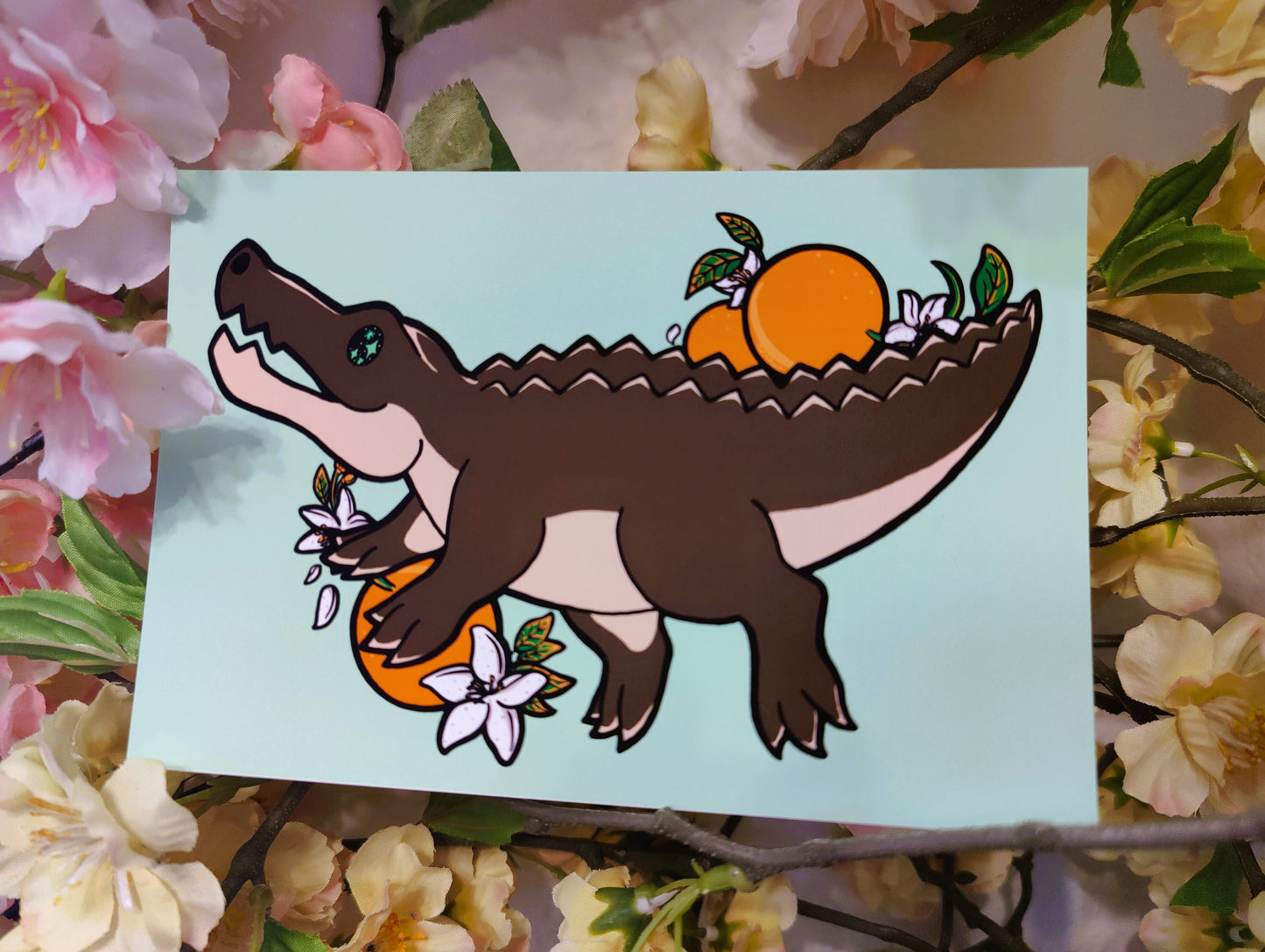 "Mandarin" Alligator 4x6 Matte Art Print