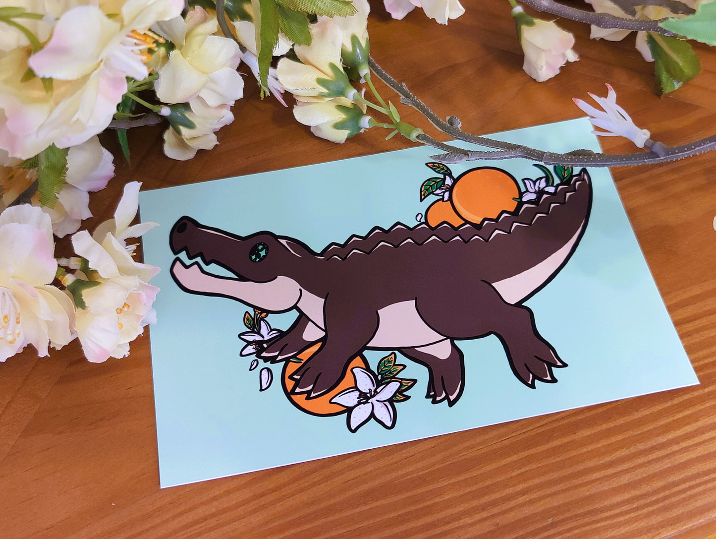 "Mandarin" Alligator 4x6 Matte Art Print