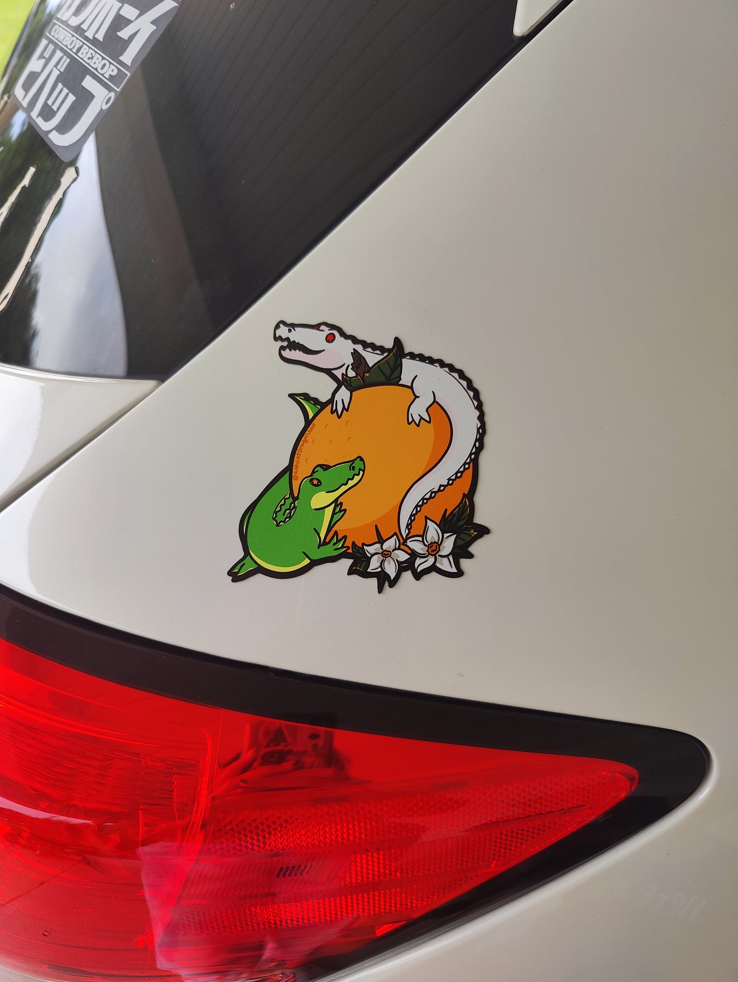 Baby Alligators and Orange 4" Car Magnet