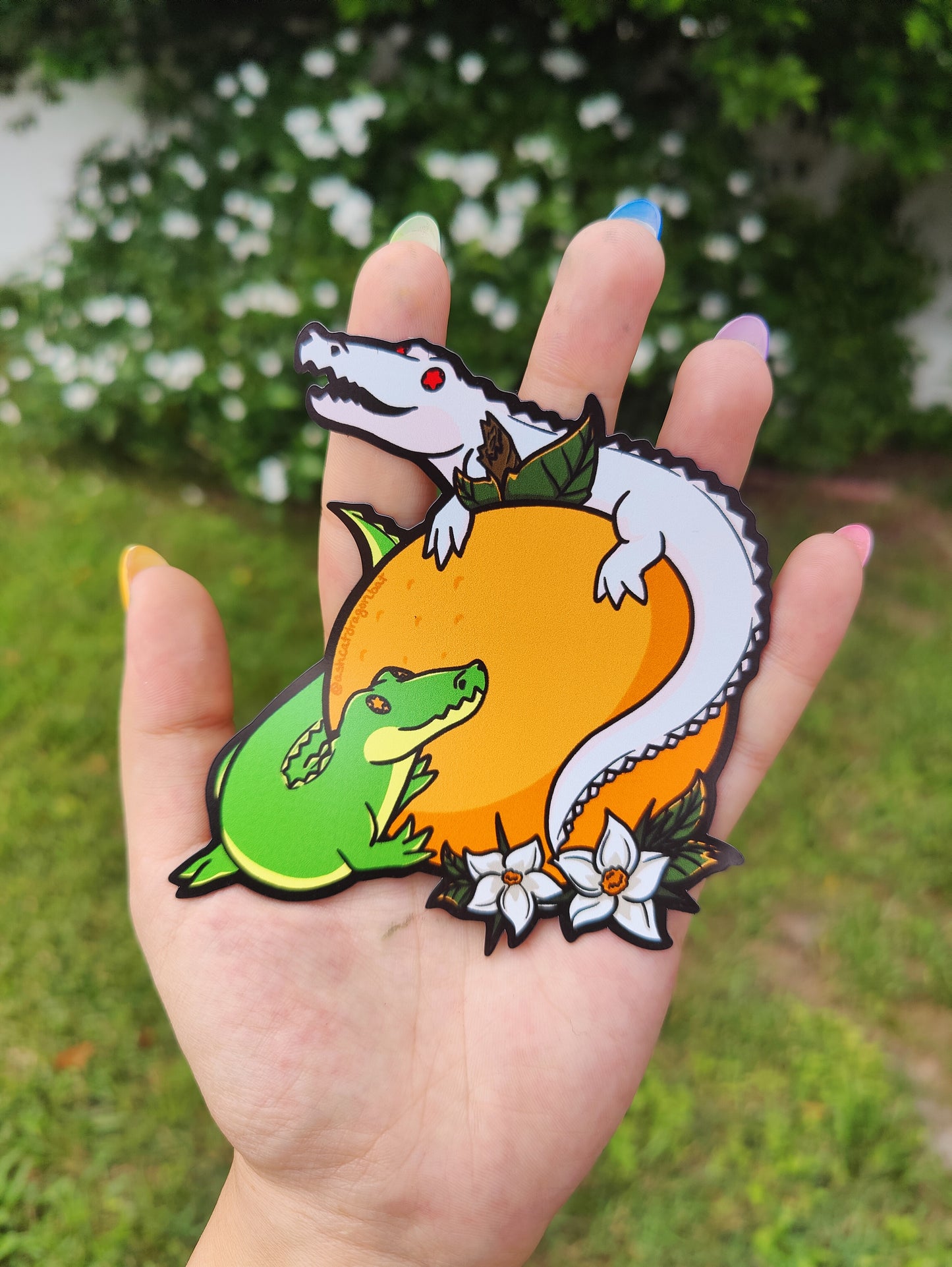 Baby Alligators and Orange 4" Car Magnet