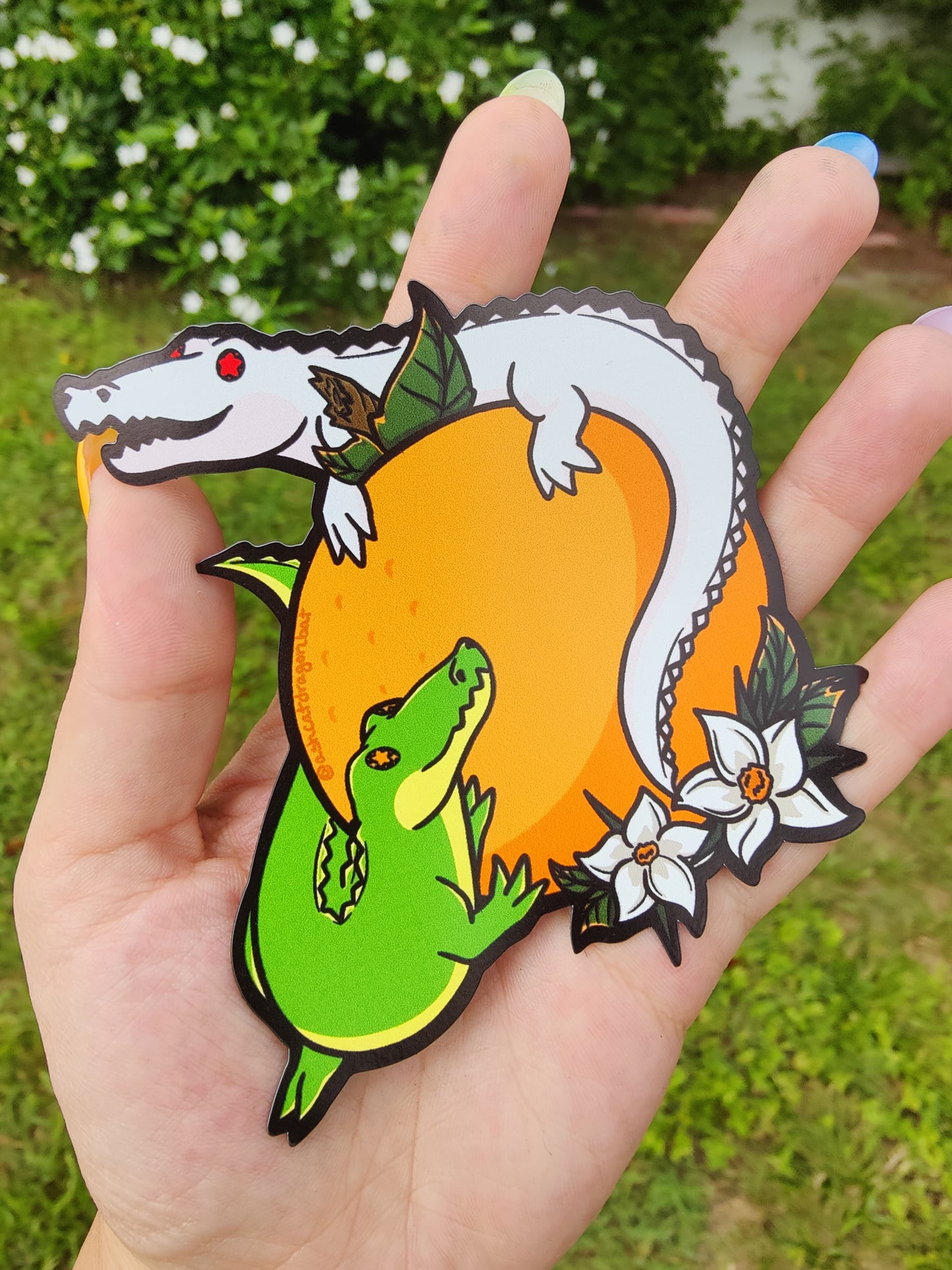 Baby Alligators and Orange 4" Car Magnet
