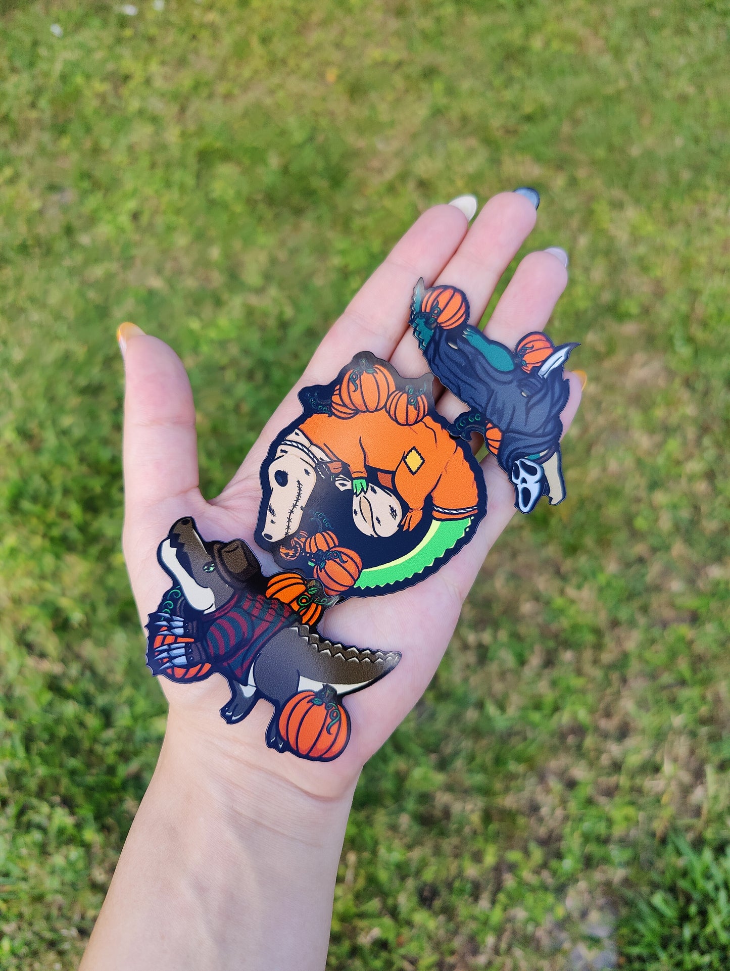 Spooky Gator Ghouls 2.7" Car Mini-Magnet Set of 3