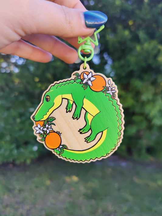 Ouroboros Alligator 3" Wooden Charm