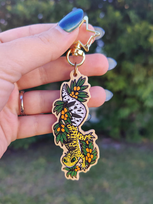 Leopard Gecko 3" Wooden Charm