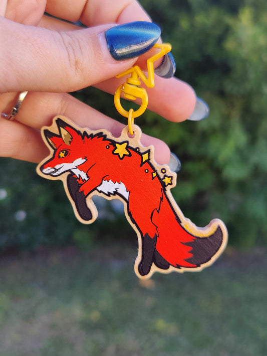 Red Fox 3" Wooden Charm