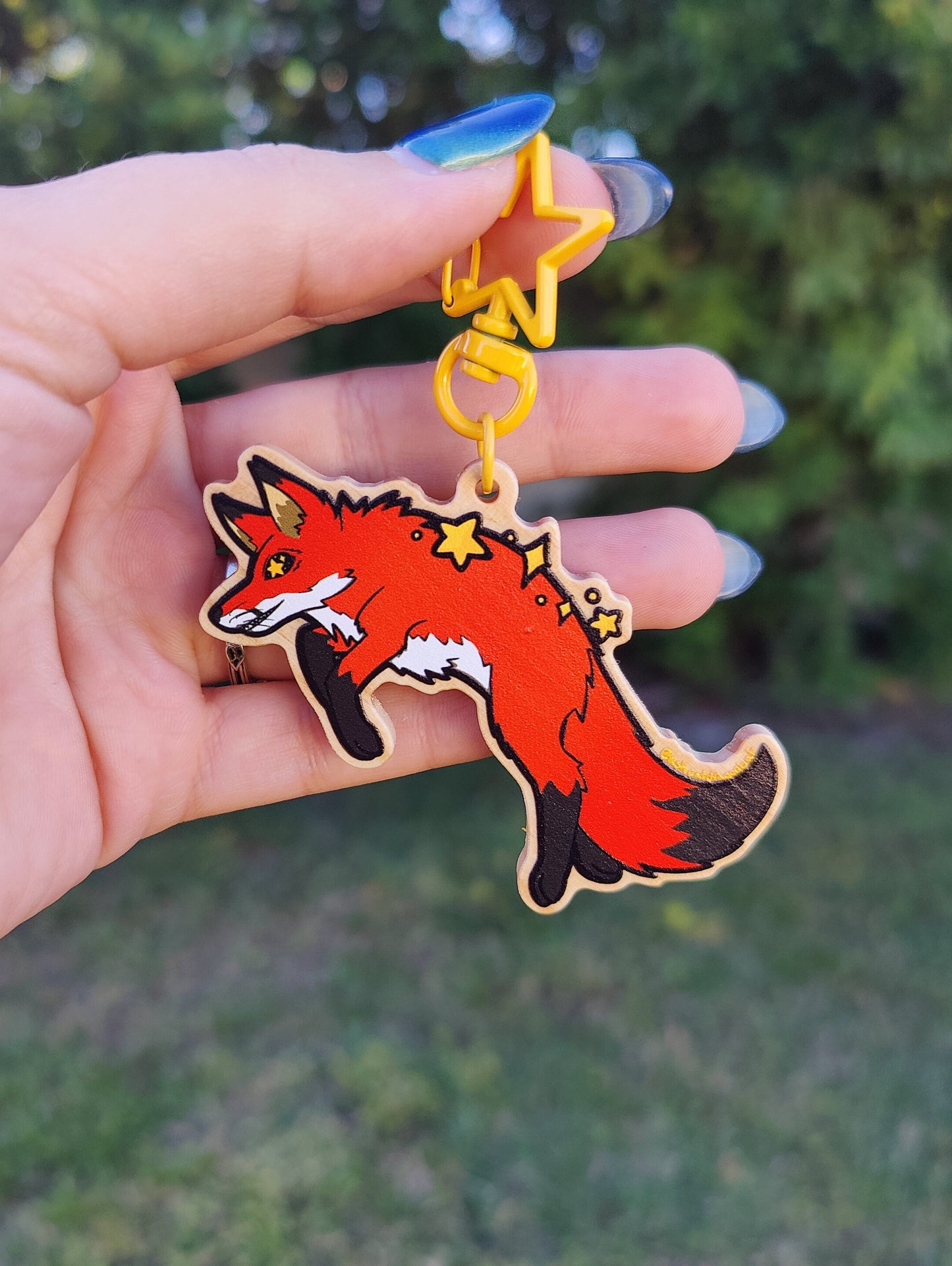 Red Fox 3" Wooden Charm