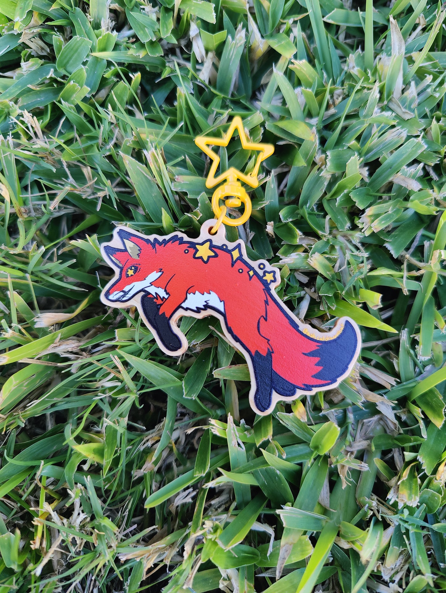 Red Fox 3" Wooden Charm