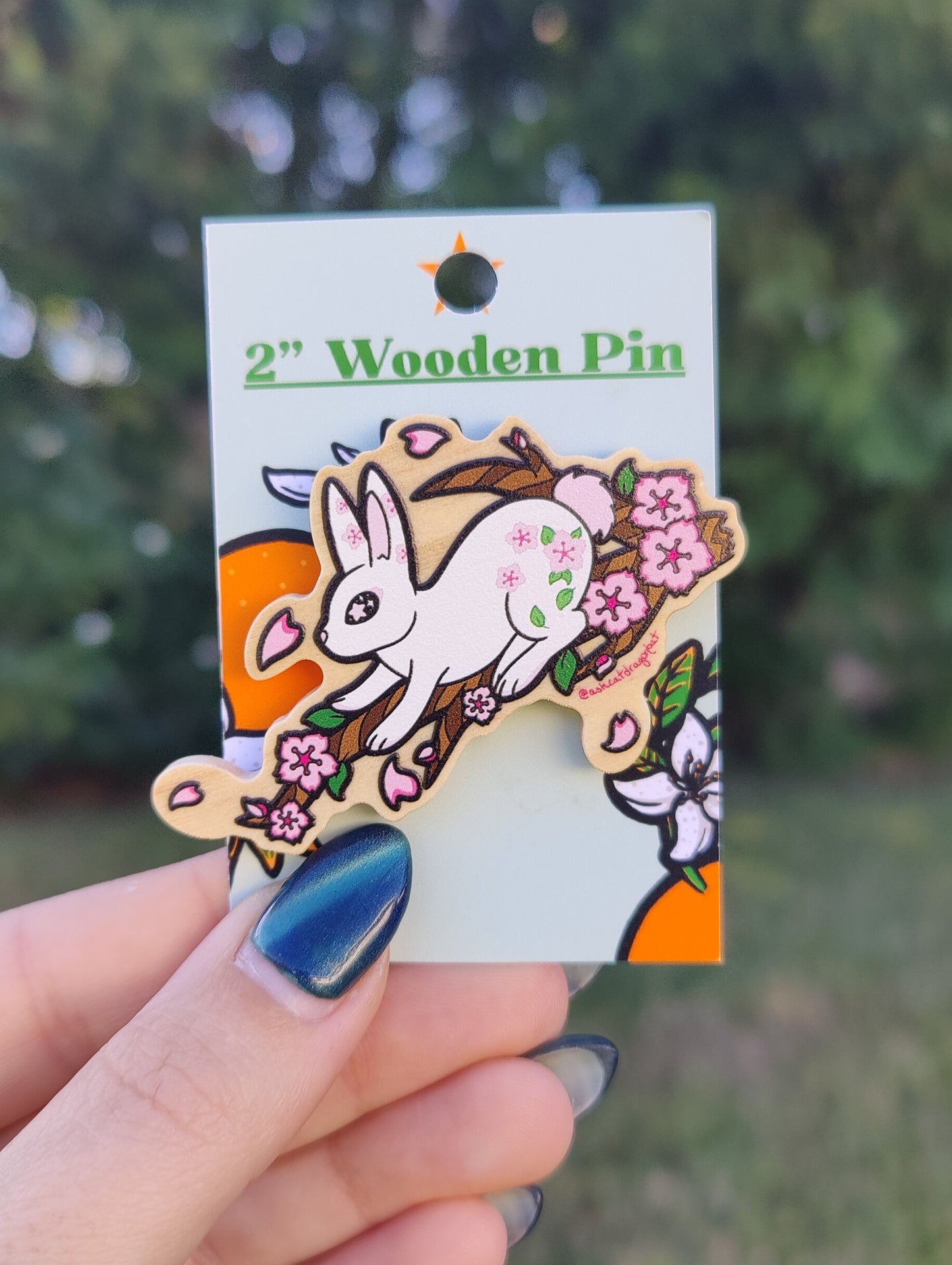 Sakura Rabbit 2" Wooden Pin