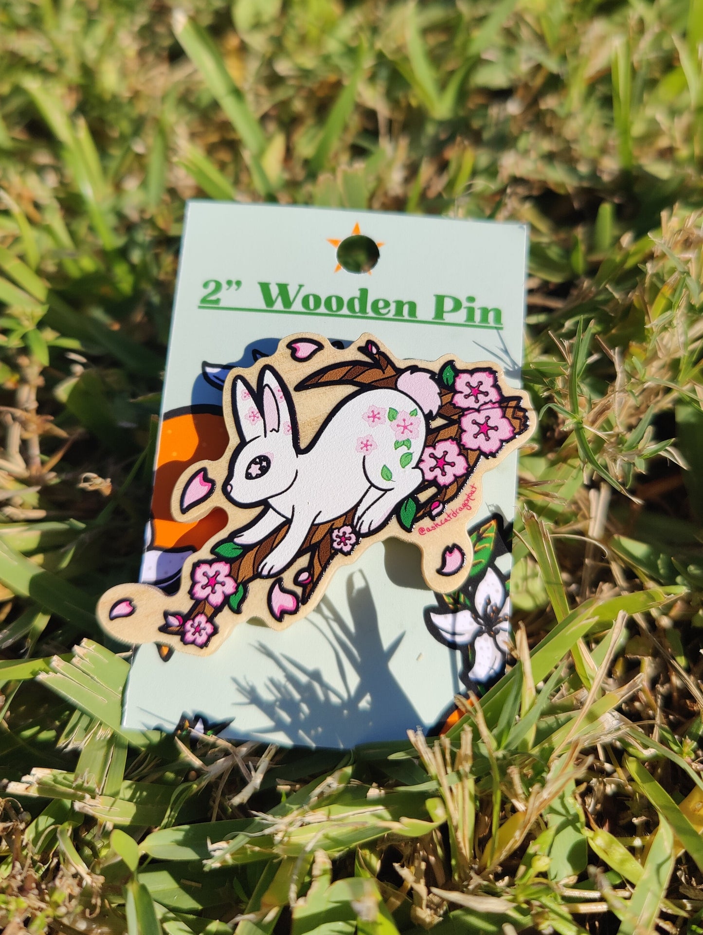 Sakura Rabbit 2" Wooden Pin