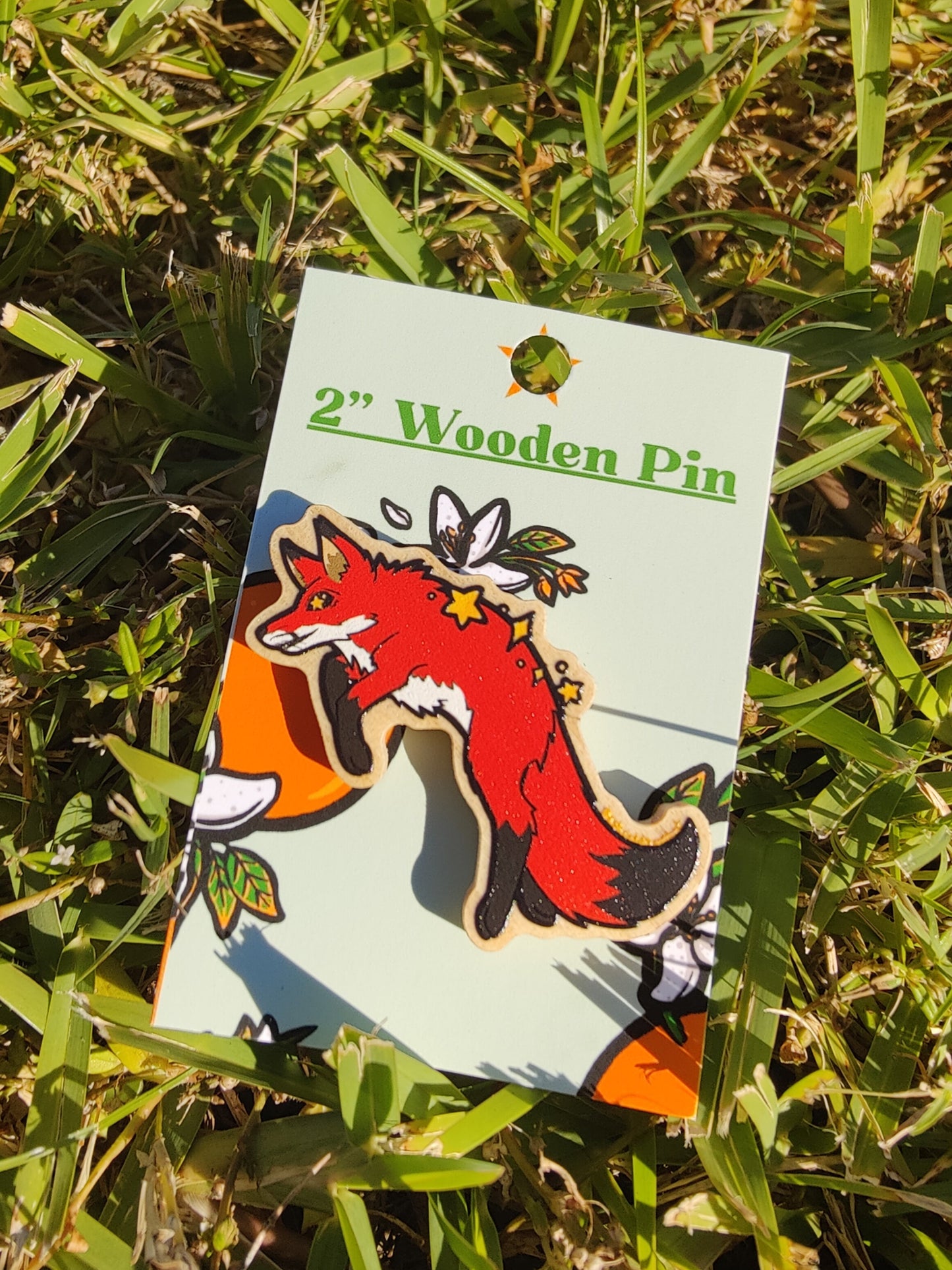 Red Fox 2" Wooden Pin