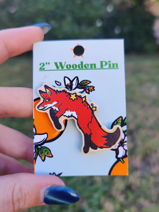 Red Fox 2" Wooden Pin