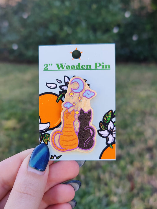 Cat-stellation 2" Wooden Pin