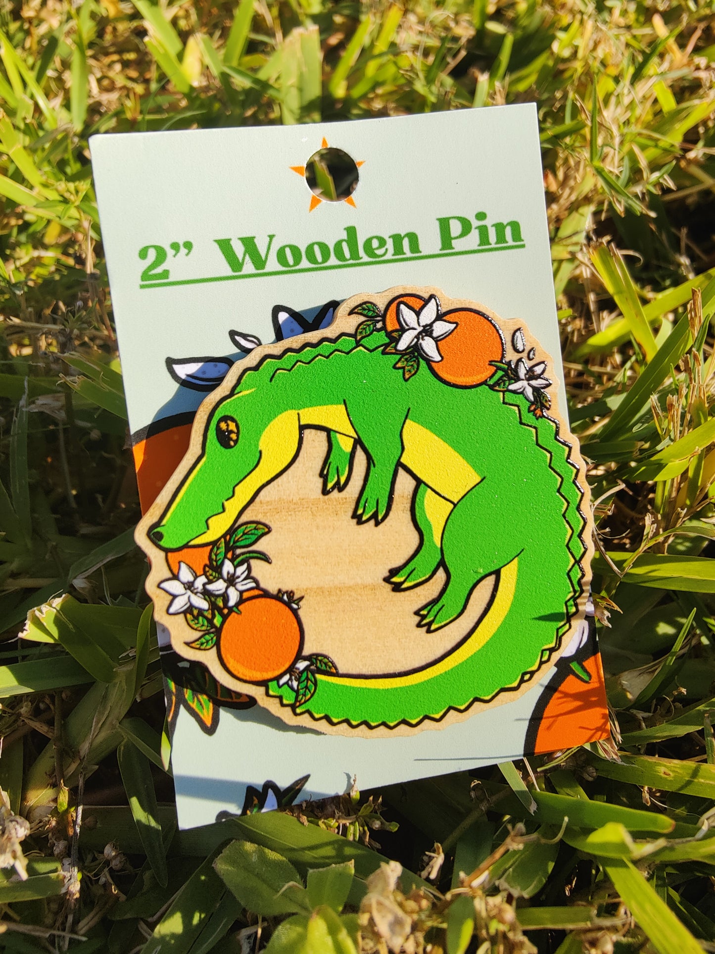 Ouroboros Alligator 2" Wooden Pin