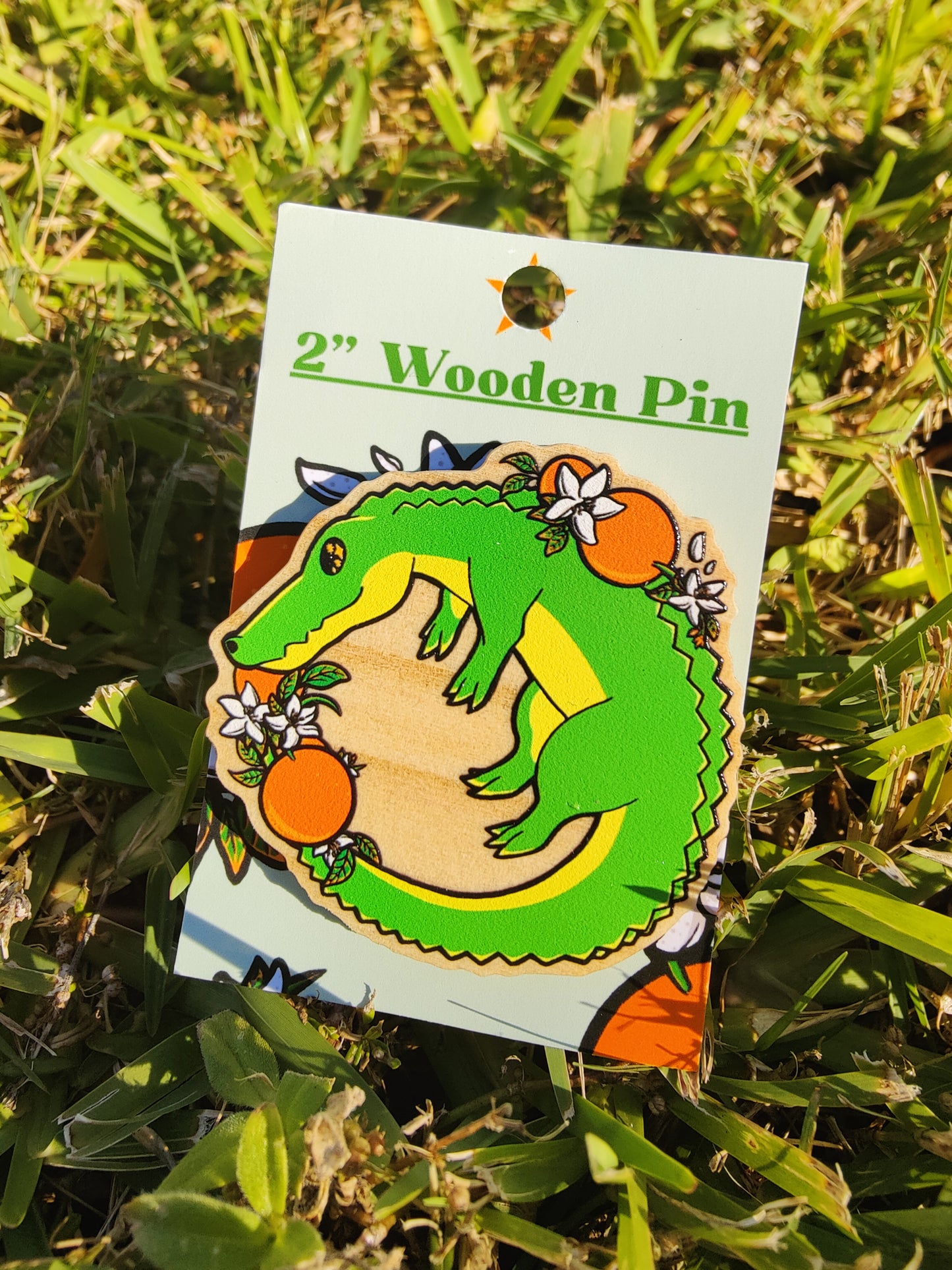 Ouroboros Alligator 2" Wooden Pin