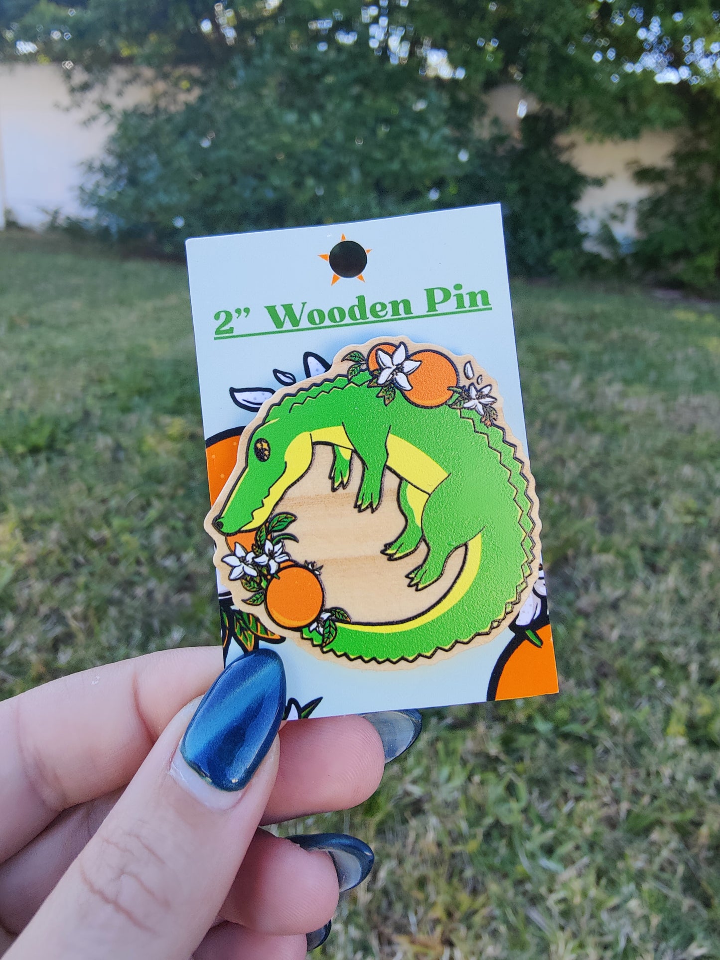 Ouroboros Alligator 2" Wooden Pin