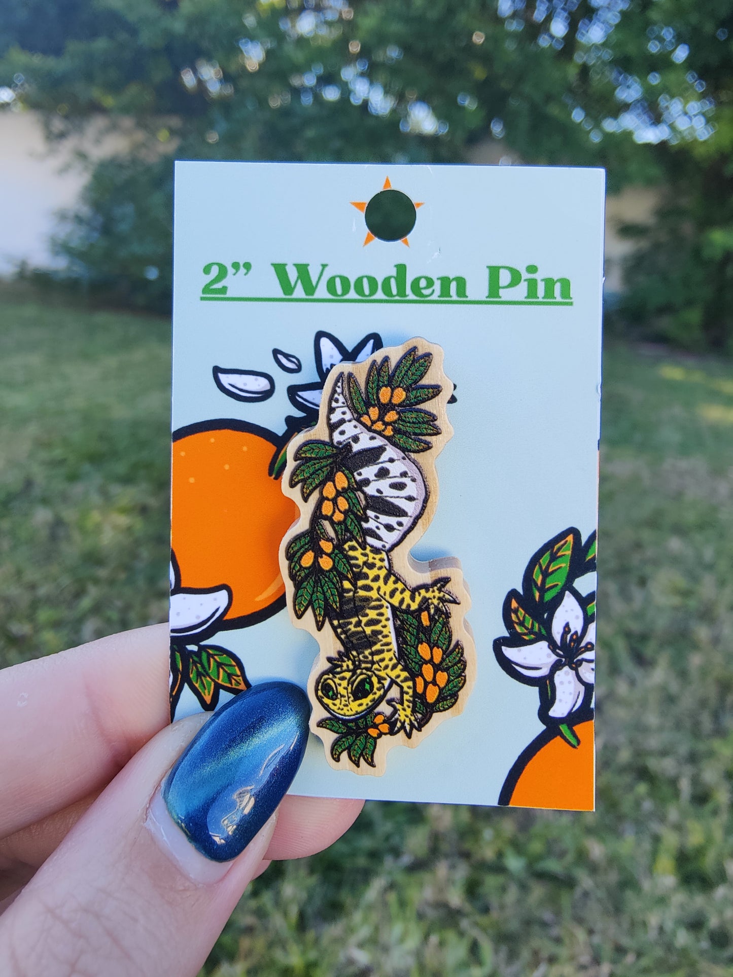 Leopard Gecko 2" Wooden Pin