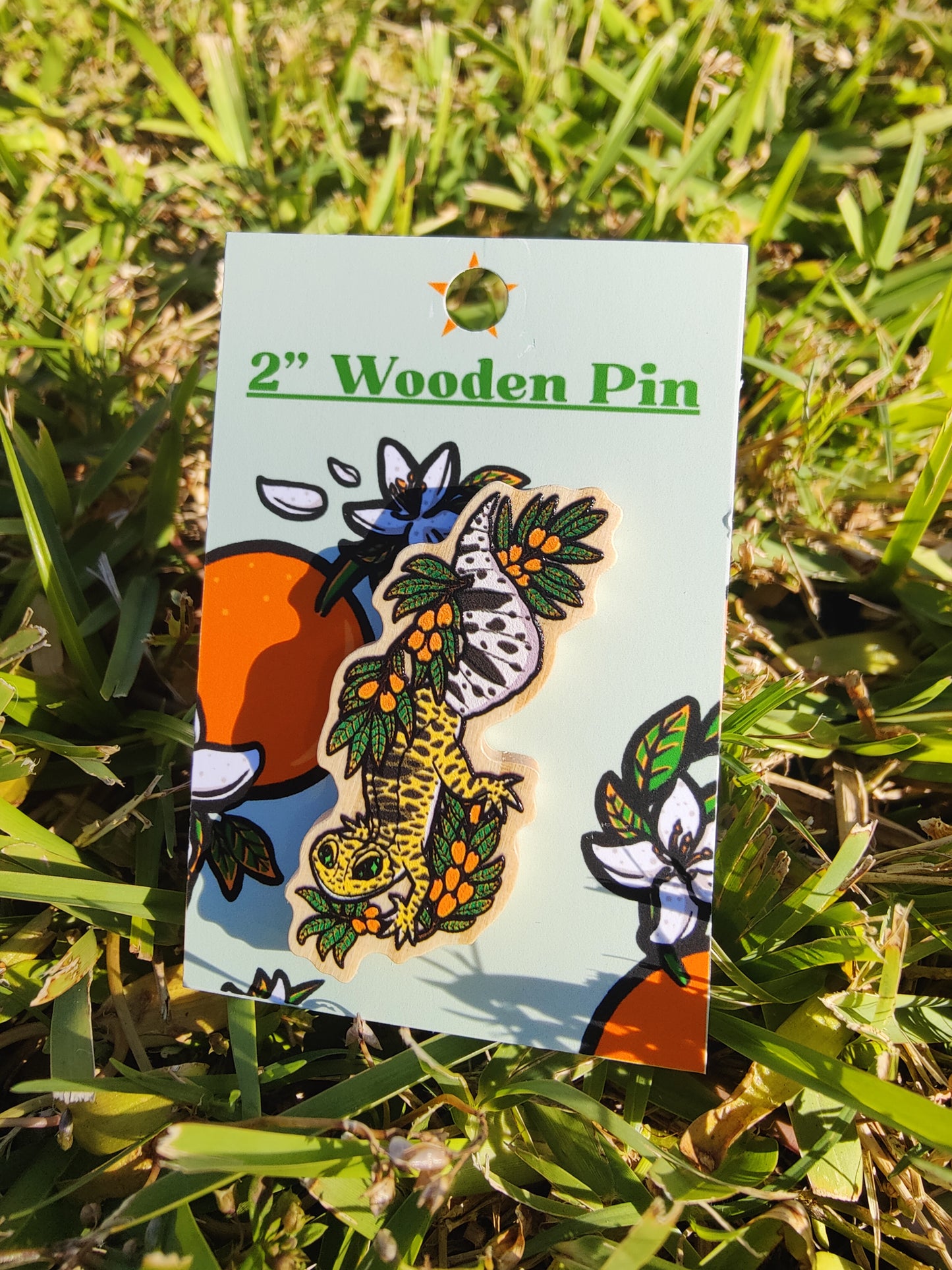 Leopard Gecko 2" Wooden Pin
