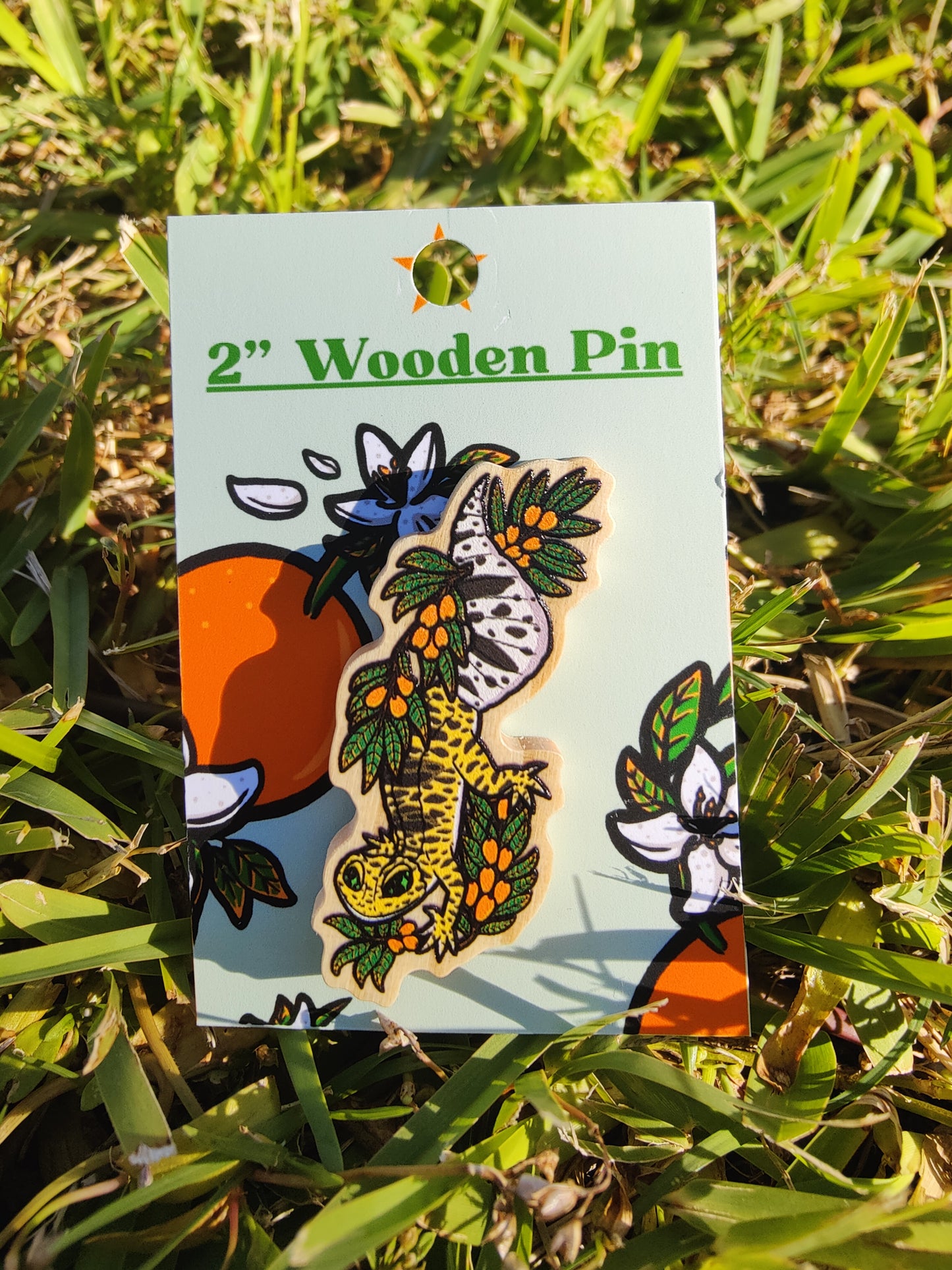 Leopard Gecko 2" Wooden Pin