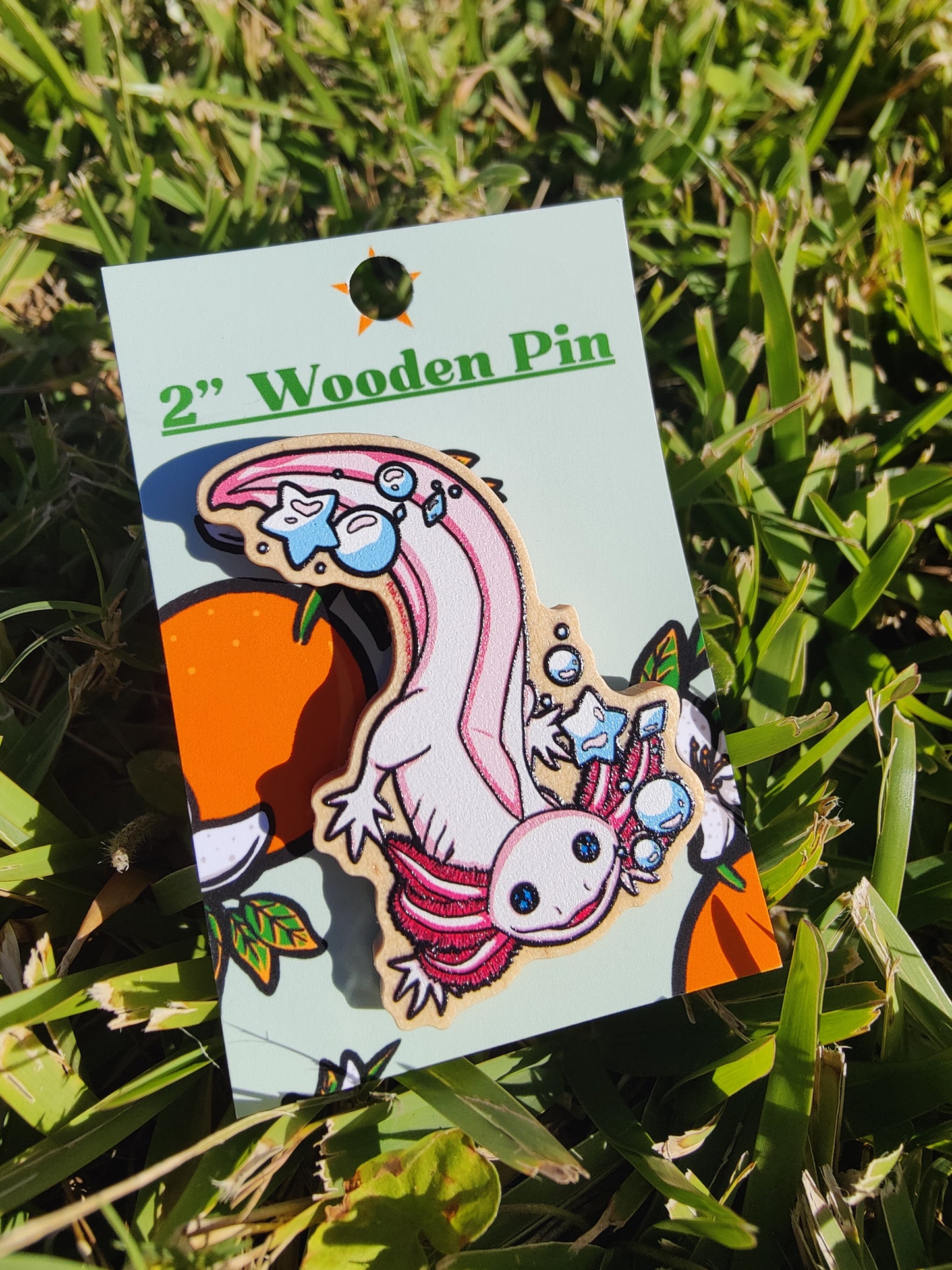 Axolotl 2" Wooden Pin