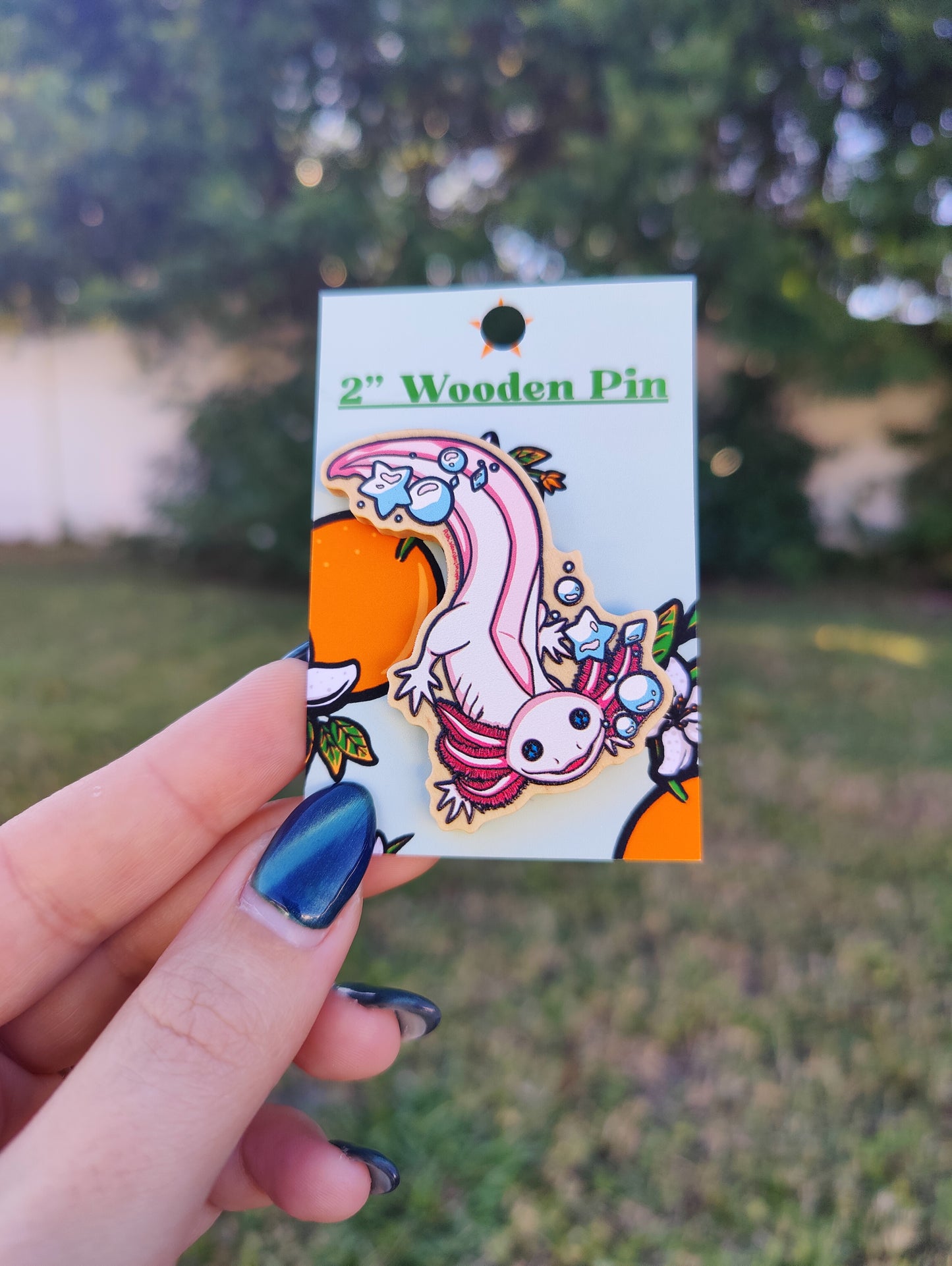 Axolotl 2" Wooden Pin