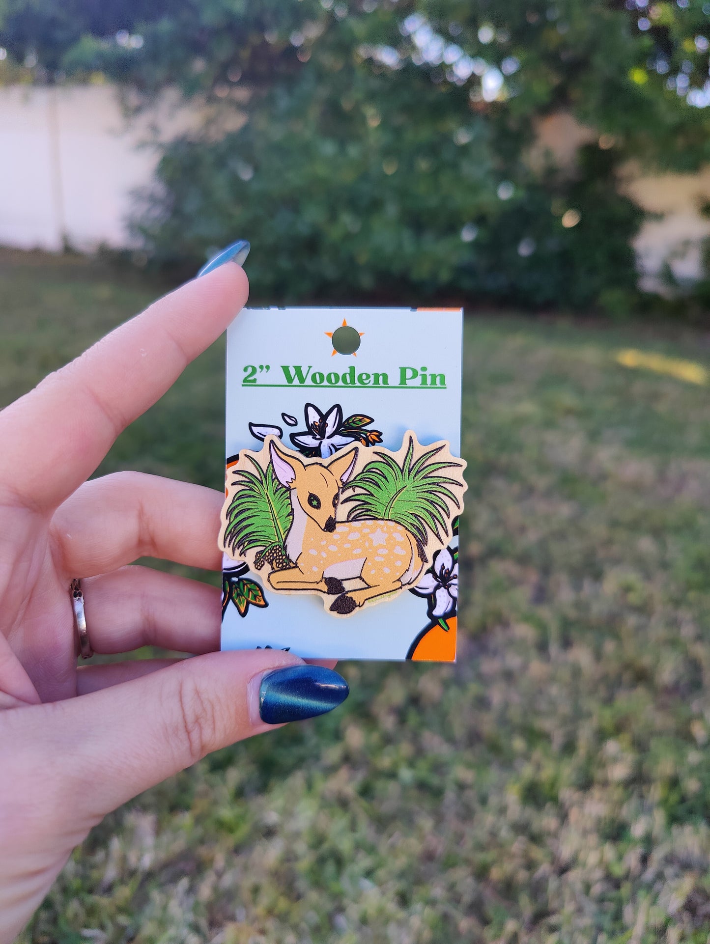 Key Deer Fawn 2" Wooden Pin
