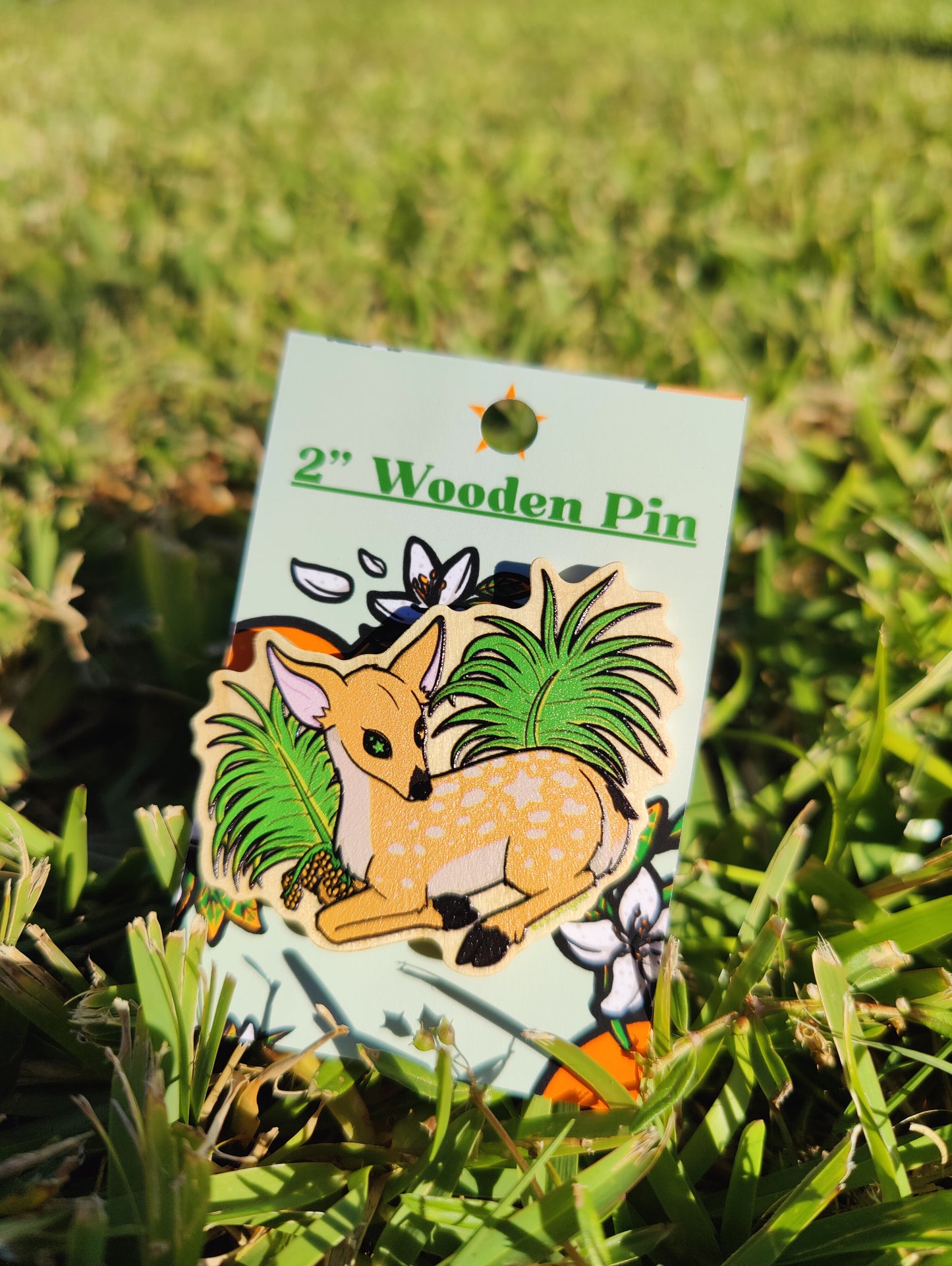 Key Deer Fawn 2" Wooden Pin