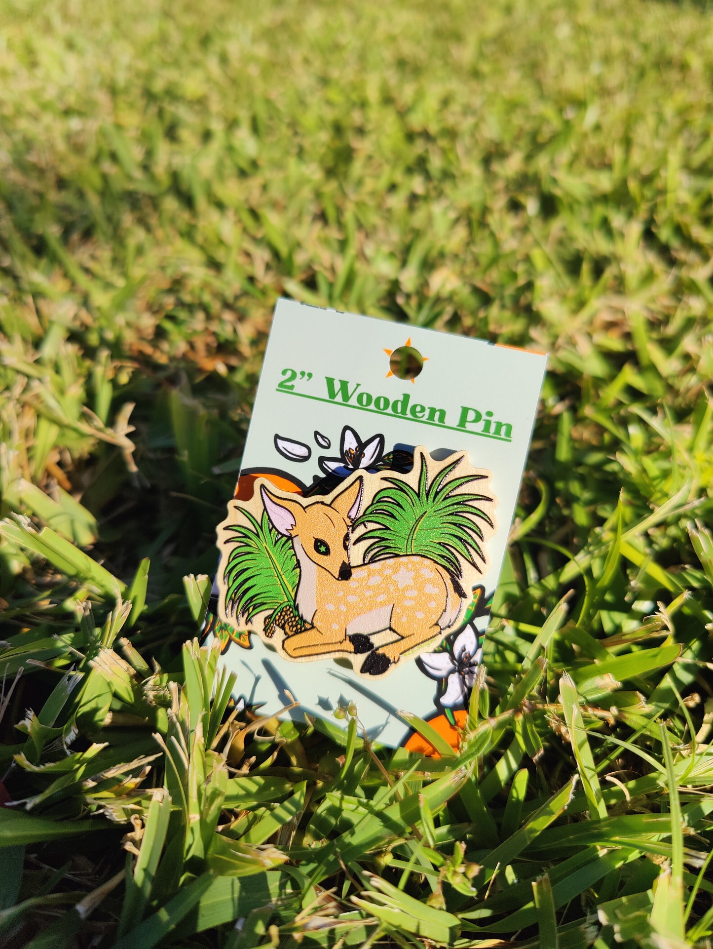 Key Deer Fawn 2" Wooden Pin