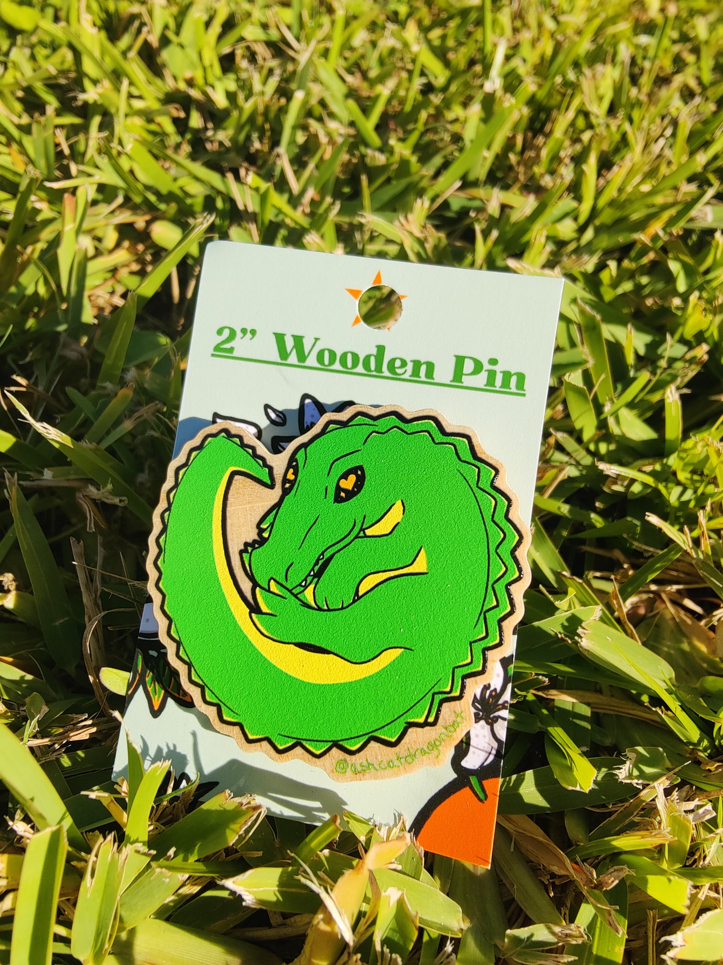 Ouroboros Heart Alligator 2" Wooden Pin