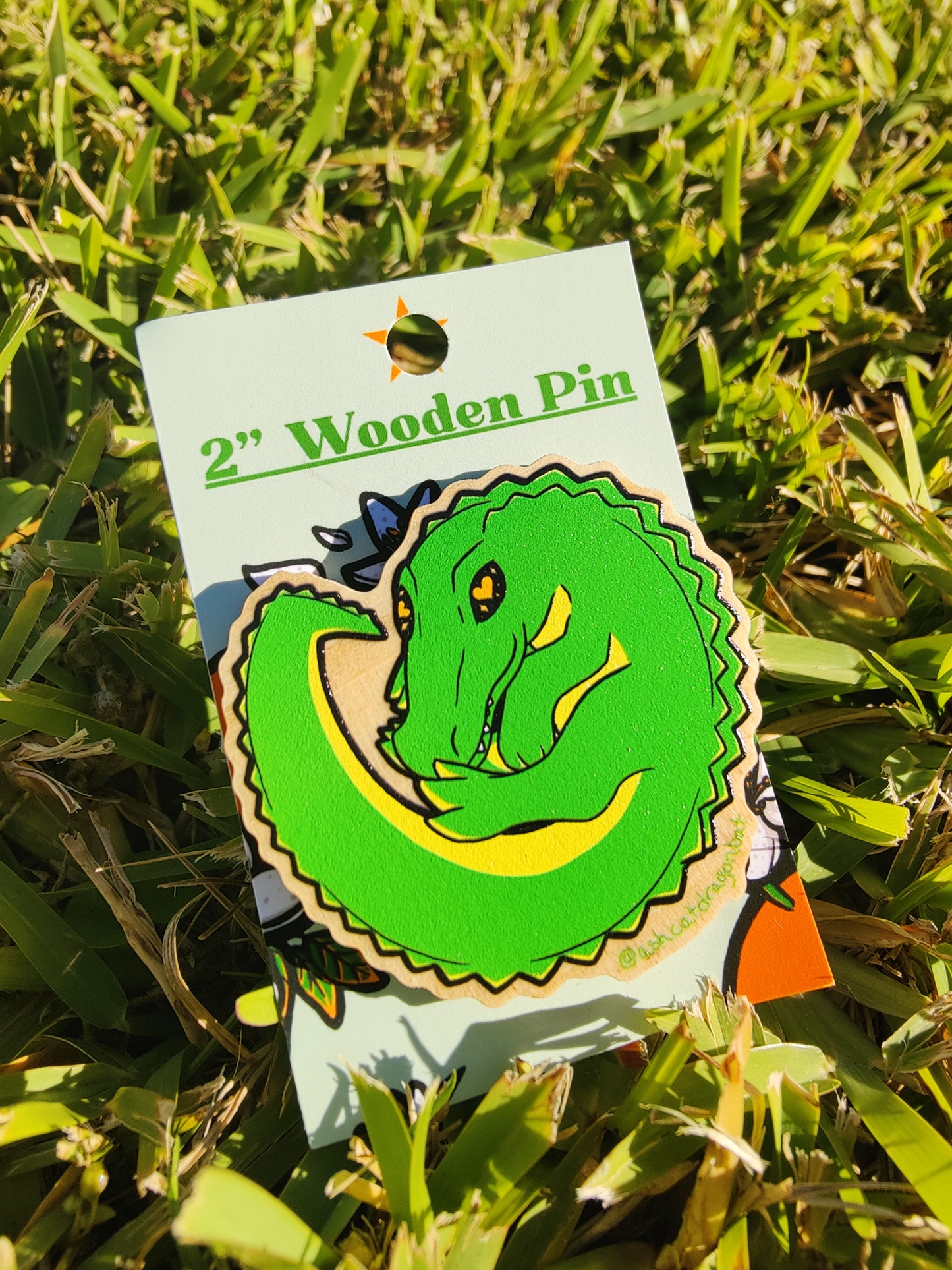 Ouroboros Heart Alligator 2" Wooden Pin