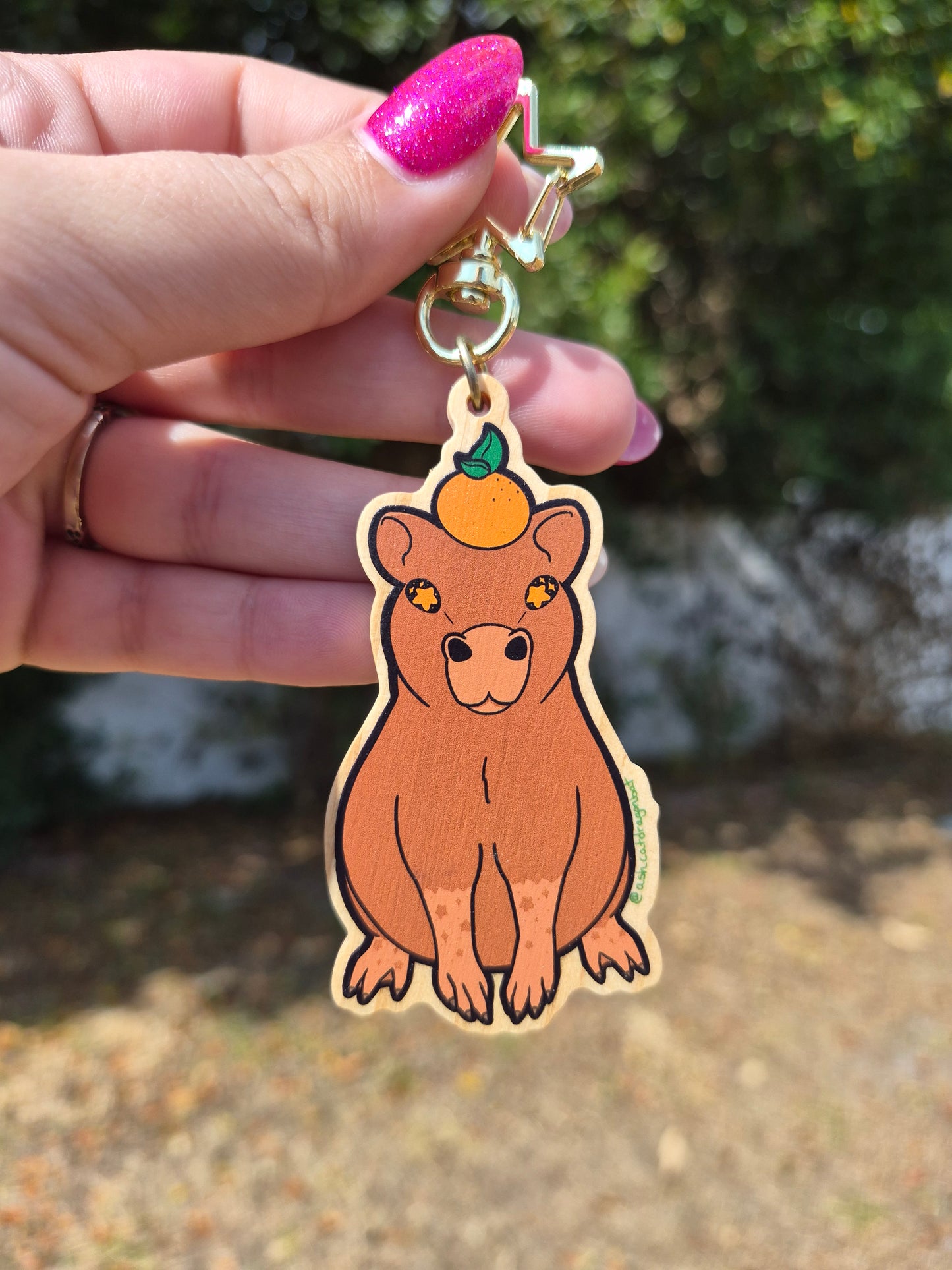 Capybara 3" Wooden Charm