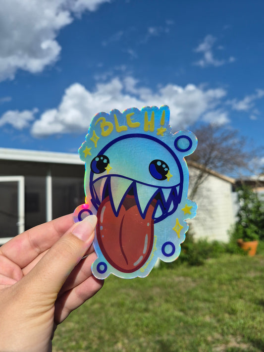 "BLEH!" 5" Holographic Sticker