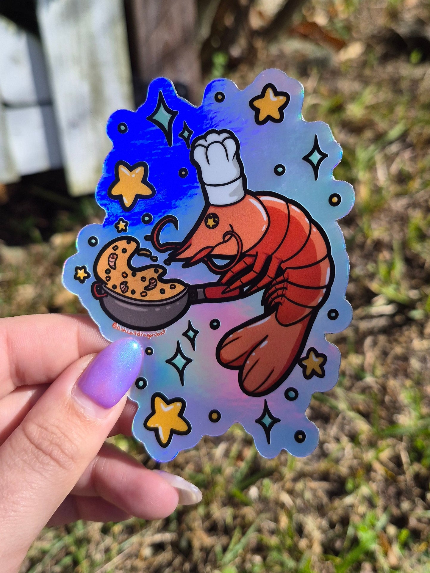 Shrimp Fried Rice 4" Holographic Sticker