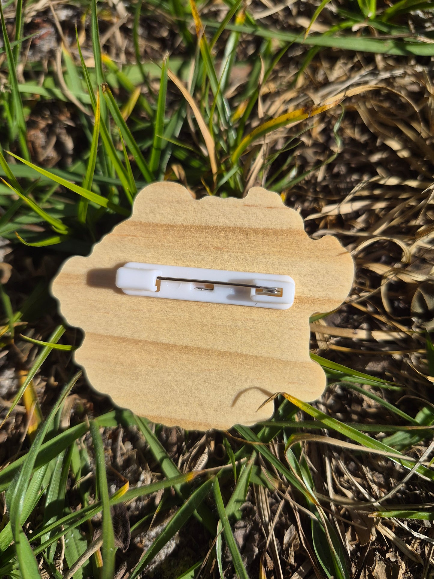 No Thoughts, Just Vibes 2.5" Wooden Pin Badge