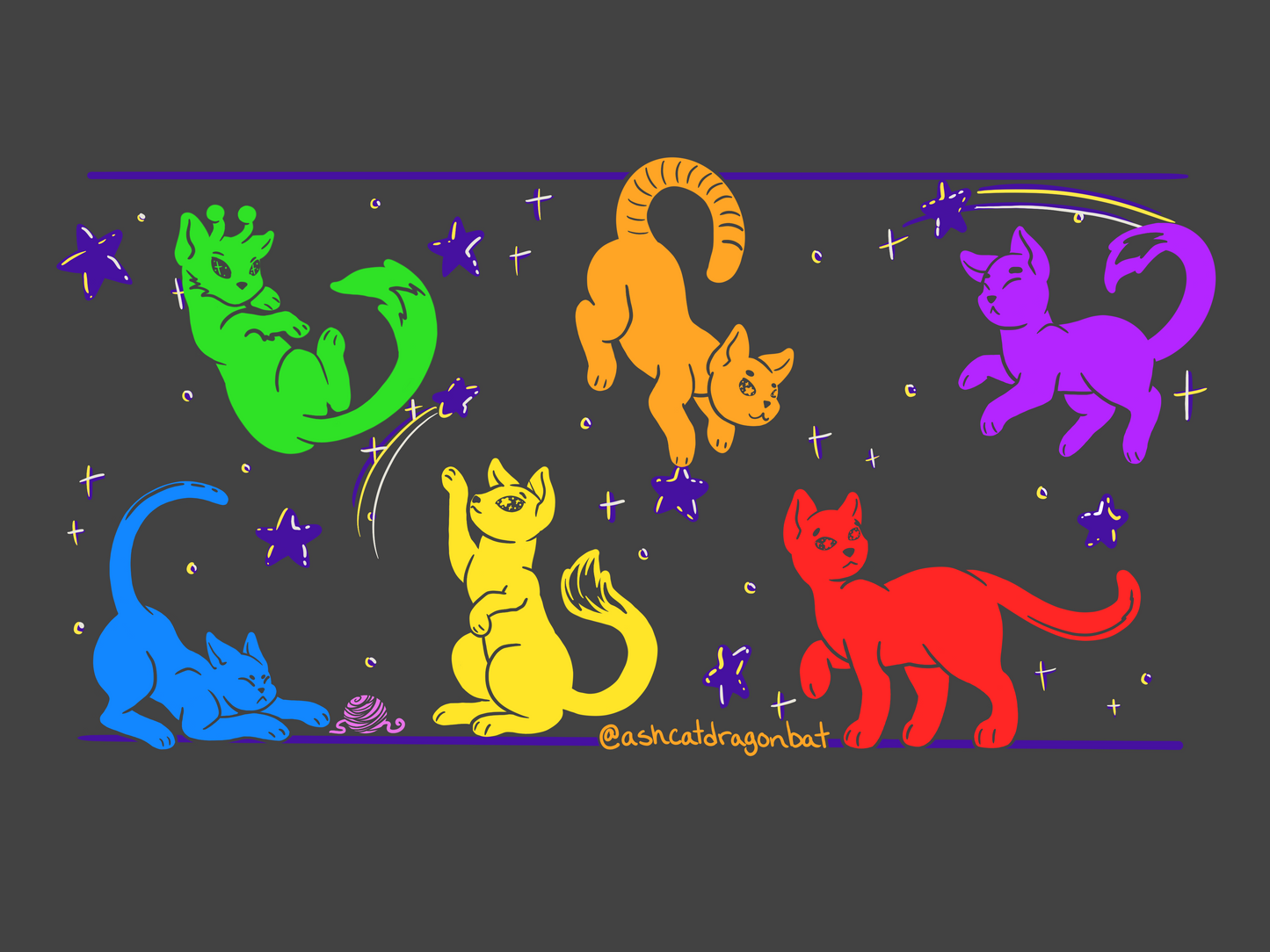 Rainbow Space Cats 16oz Glass Can