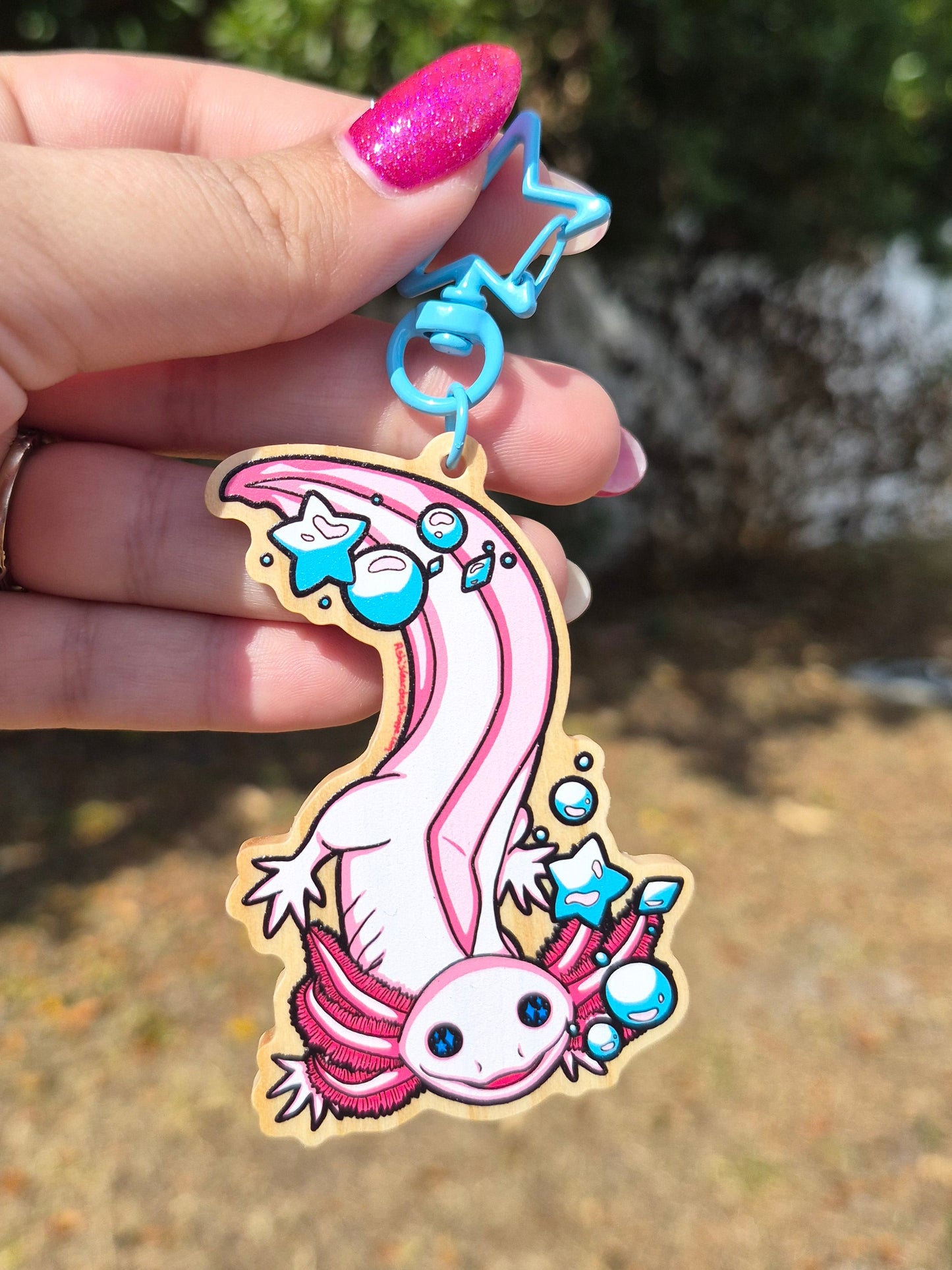 Axolotl 3" Wooden Charm