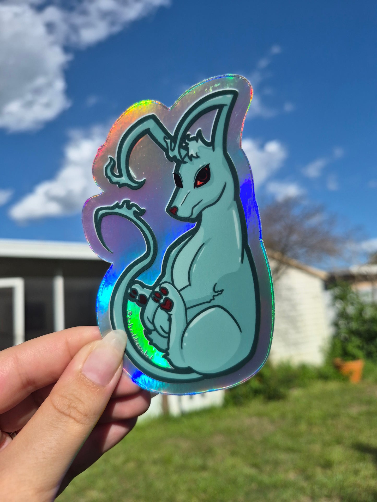 Ghost Gelert Virtual Pet 4.5" Holographic Sticker