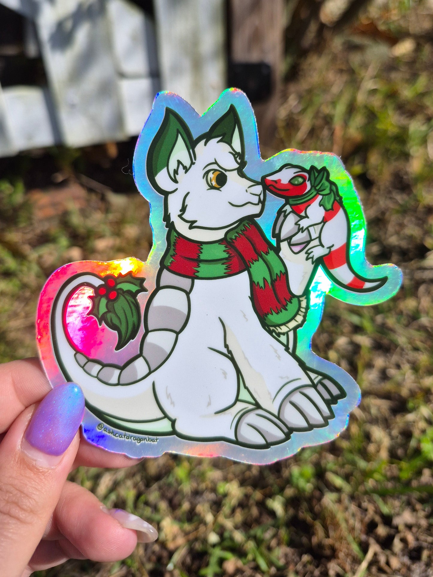 Christmas Virtual Pet 4" Holographic Sticker