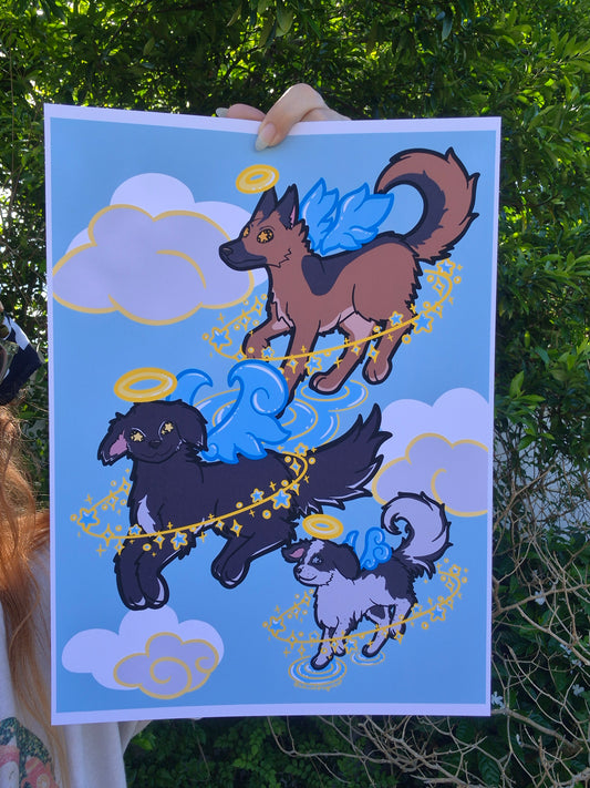 Dogs in Heaven 11x14 Matte Art Print